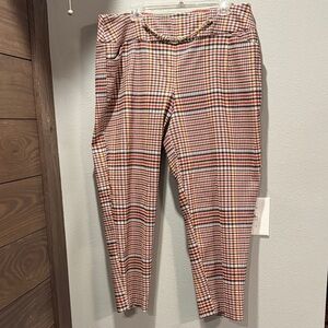Cato Multi Colored Plaid Checkered Dress Pants with Chain 18WP NWOT